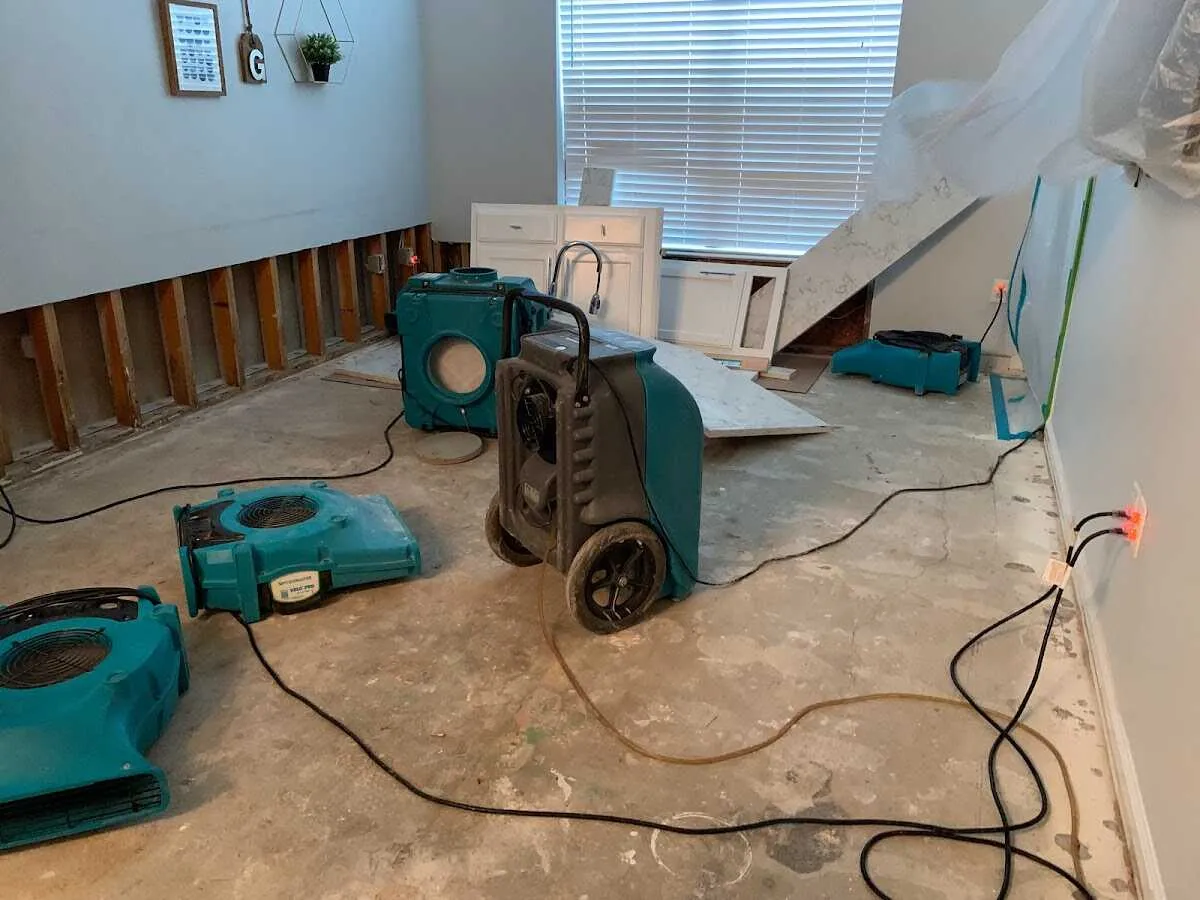 Dehumidifier in flood-cut room for Water Extraction & Removal in Nutley